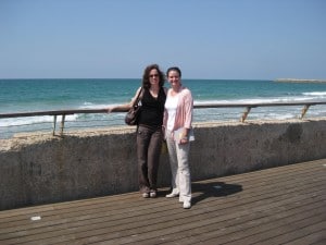 Efrat Carm (left) poses with Sara Feldman (right) during their collaboration in Israel.